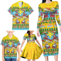 Hawaii Christmas Family Matching Long Sleeve Bodycon Dress and Hawaiian Shirt Mele Kalikimaka Tropical Vibes - Polynesian Pride