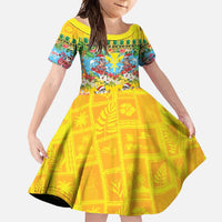 Hawaii Christmas Family Matching Off Shoulder Maxi Dress and Hawaiian Shirt Mele Kalikimaka Tropical Vibes LT05 Daughter's Dress Colorful - Polynesian Pride