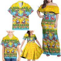 Hawaii Christmas Family Matching Off Shoulder Maxi Dress and Hawaiian Shirt Mele Kalikimaka Tropical Vibes LT05 - Polynesian Pride