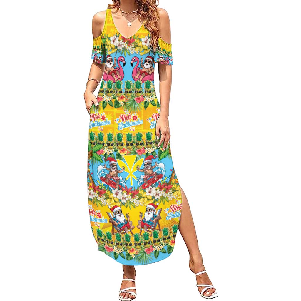 Hawaii Christmas Family Matching Summer Maxi Dress and Hawaiian Shirt Mele Kalikimaka Tropical Vibes - Polynesian Pride