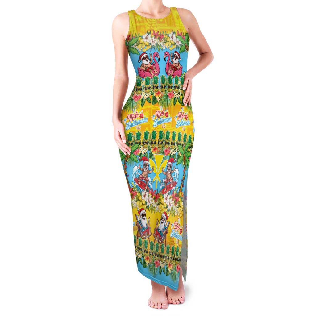 Hawaii Christmas Family Matching Tank Maxi Dress and Hawaiian Shirt Mele Kalikimaka Tropical Vibes LT05 Mom's Dress Colorful - Polynesian Pride