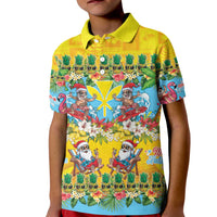 Hawaii Christmas Kid Polo Shirt Mele Kalikimaka Tropical Vibes - Polynesian Pride