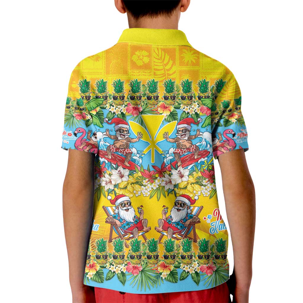 Hawaii Christmas Kid Polo Shirt Mele Kalikimaka Tropical Vibes - Polynesian Pride