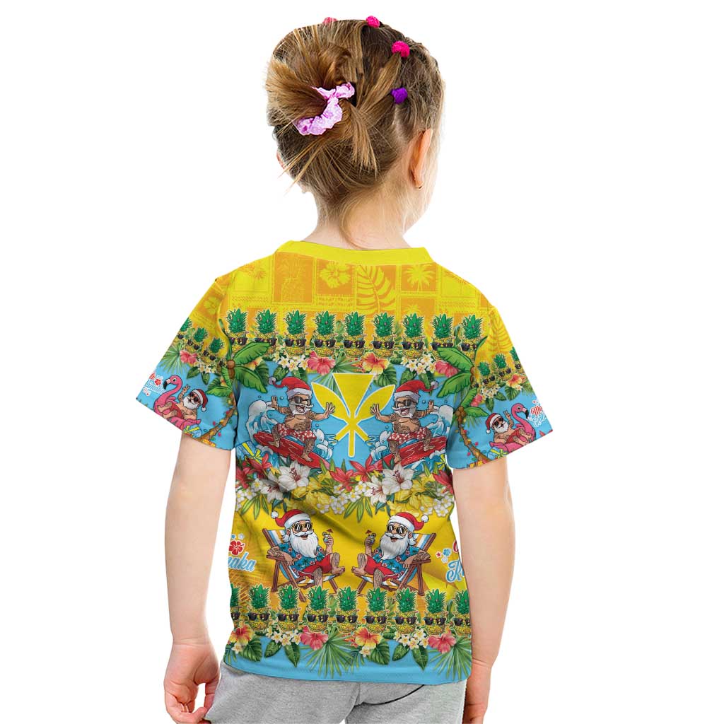 Hawaii Christmas Kid T Shirt Mele Kalikimaka Tropical Vibes - Polynesian Pride