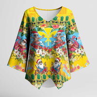 Hawaii Christmas Kimono Sleeve Blouse Mele Kalikimaka Tropical Vibes - Polynesian Pride
