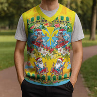 Hawaii Christmas Knitted V-Neck Vest Mele Kalikimaka Tropical Vibes - Polynesian Pride