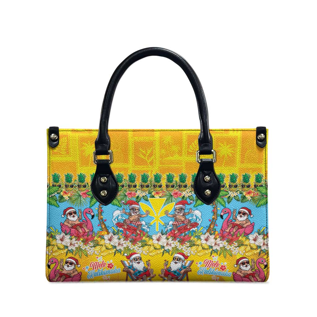 Hawaii Christmas Leather Bag Mele Kalikimaka Tropical Vibes - Polynesian Pride