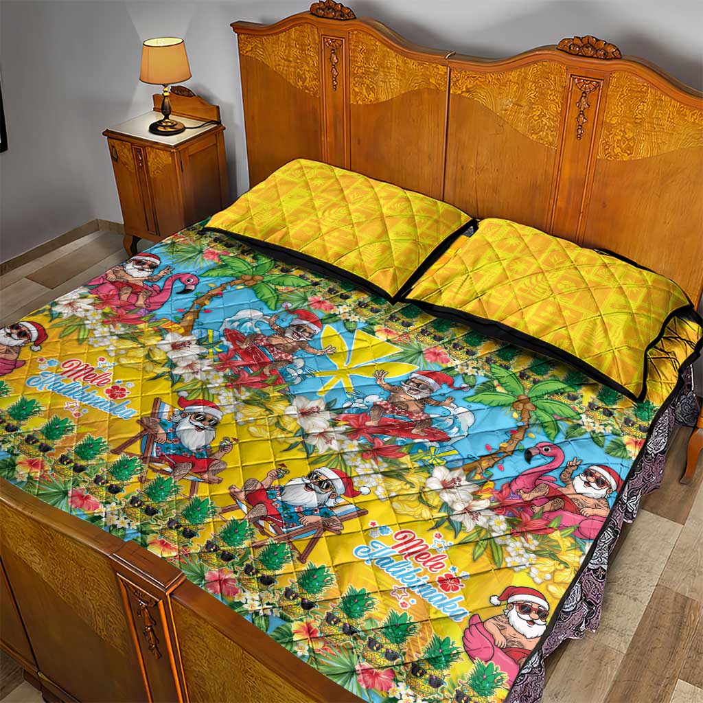 Hawaii Christmas Quilt Bed Set Mele Kalikimaka Tropical Vibes - Polynesian Pride