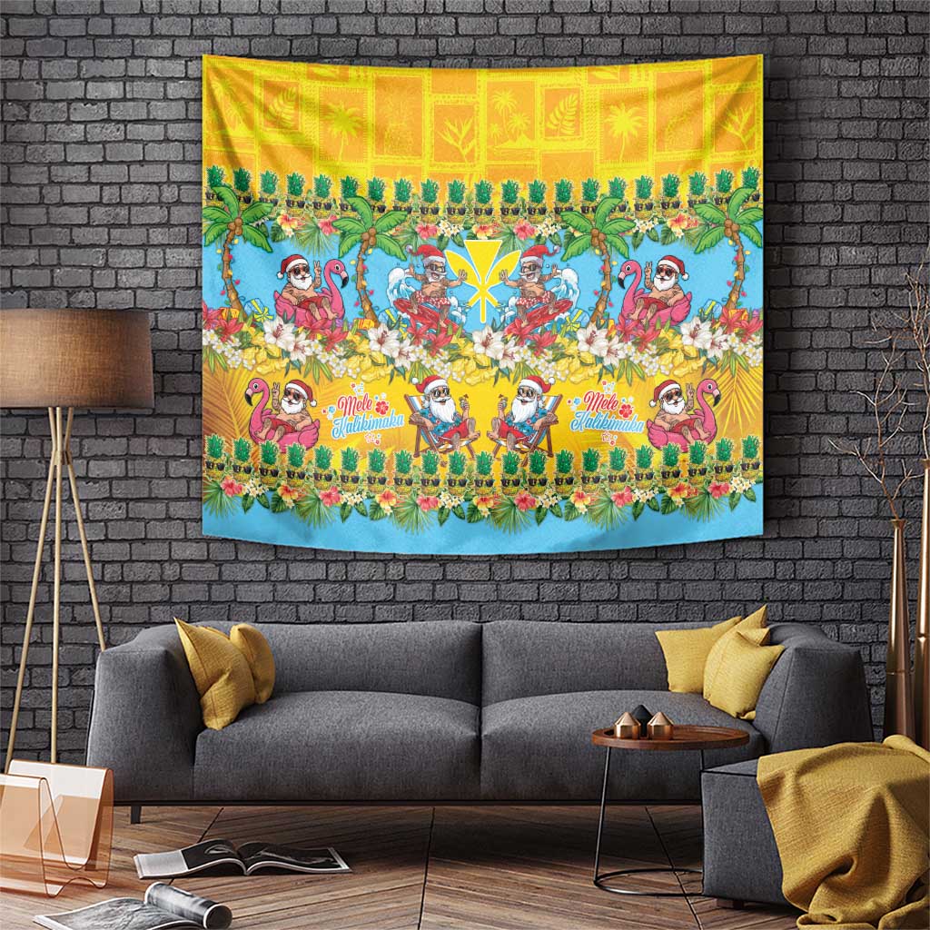 Hawaii Christmas Tapestry Mele Kalikimaka Tropical Vibes - Polynesian Pride