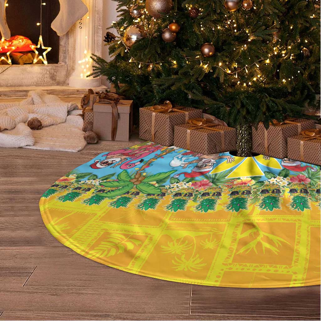 Hawaii Christmas Tree Skirt Mele Kalikimaka Tropical Vibes - Polynesian Pride