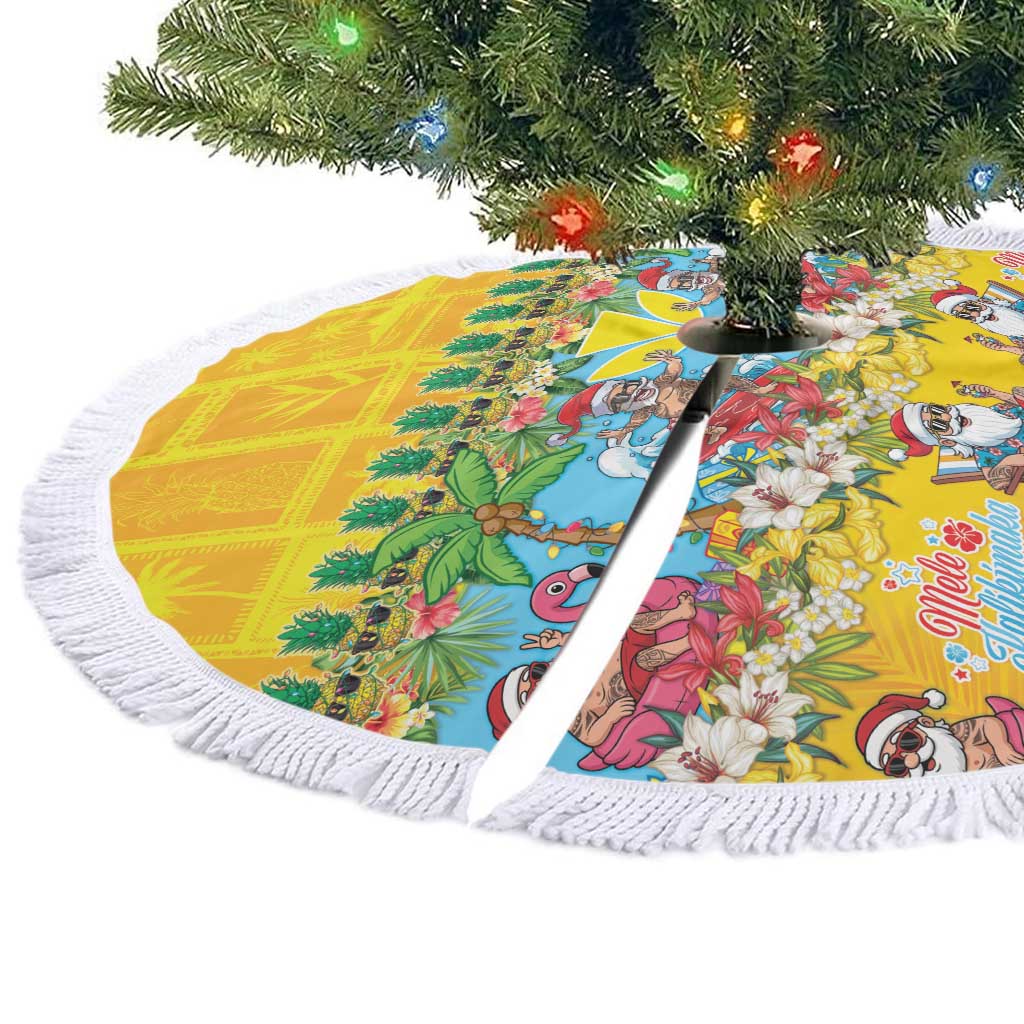 Hawaii Christmas Tree Skirt Mele Kalikimaka Tropical Vibes - Polynesian Pride