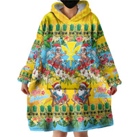 Hawaii Christmas Wearable Blanket Hoodie Mele Kalikimaka Tropical Vibes - Polynesian Pride