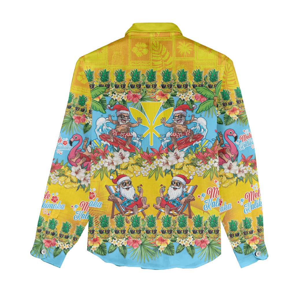 Hawaii Christmas Women Casual Shirt Mele Kalikimaka Tropical Vibes - Polynesian Pride