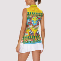 Hawaii Christmas Women Sleeveless Polo Shirt Mele Kalikimaka Tropical Vibes - Polynesian Pride