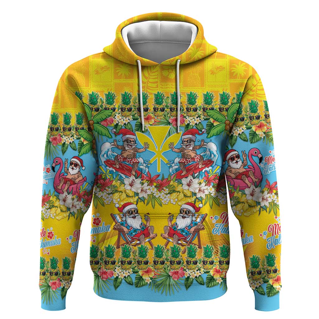 Hawaii Christmas Zip Hoodie Mele Kalikimaka Tropical Vibes - Polynesian Pride