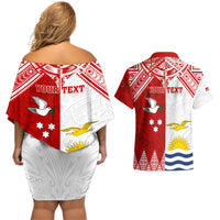 Personalised Tonga And Kiribati Couples Matching Off Shoulder Short Dress and Hawaiian Shirt Coat Of Arms Polynesian Pattern LT05 - Polynesian Pride