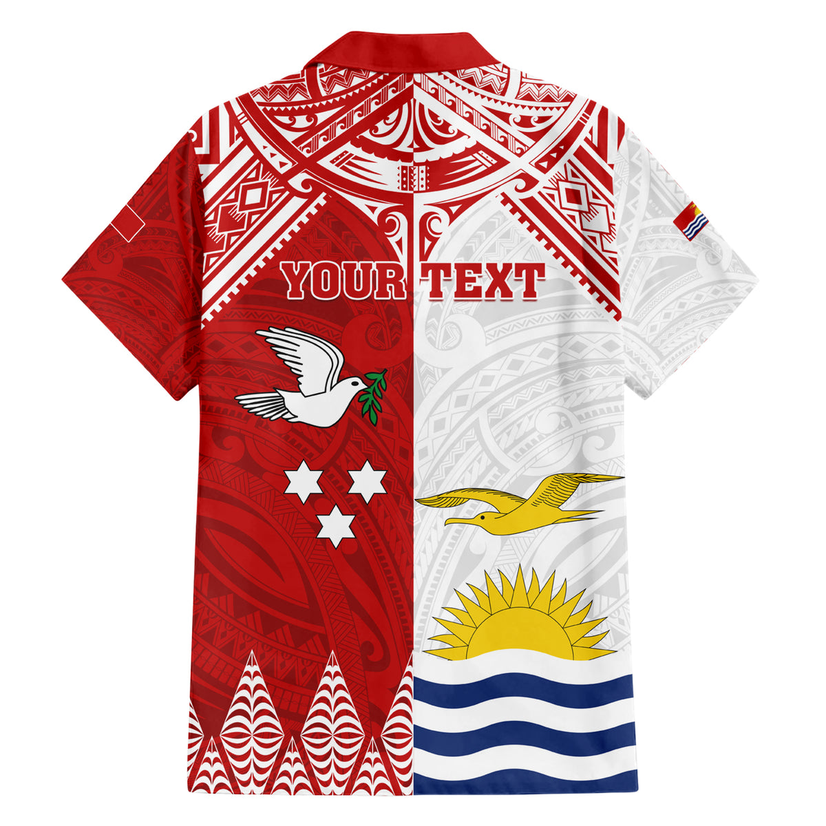 Personalised Tonga And Kiribati Hawaiian Shirt Coat Of Arms Polynesian Pattern LT05 - Polynesian Pride