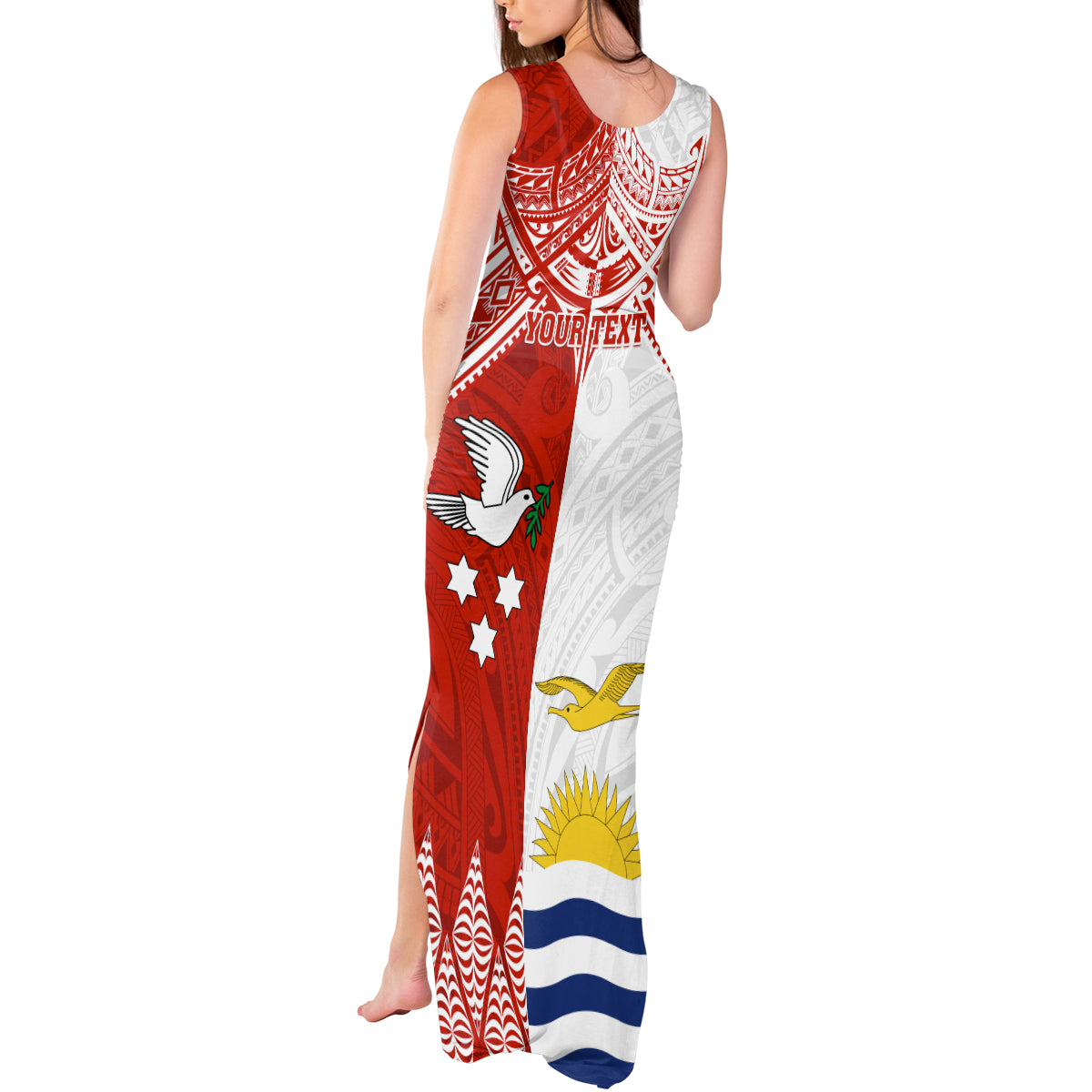 Personalised Tonga And Kiribati Tank Maxi Dress Coat Of Arms Polynesian Pattern LT05 - Polynesian Pride