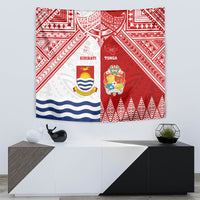 Tonga And Kiribati Tapestry Coat Of Arms Polynesian Pattern LT05 - Polynesian Pride