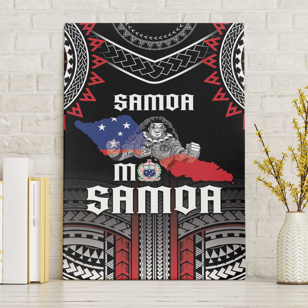 Samoa Black Saturday Canvas Wall Art Samoan Warrior Tribal Pattern LT05 Without Frame Black - Polynesian Pride