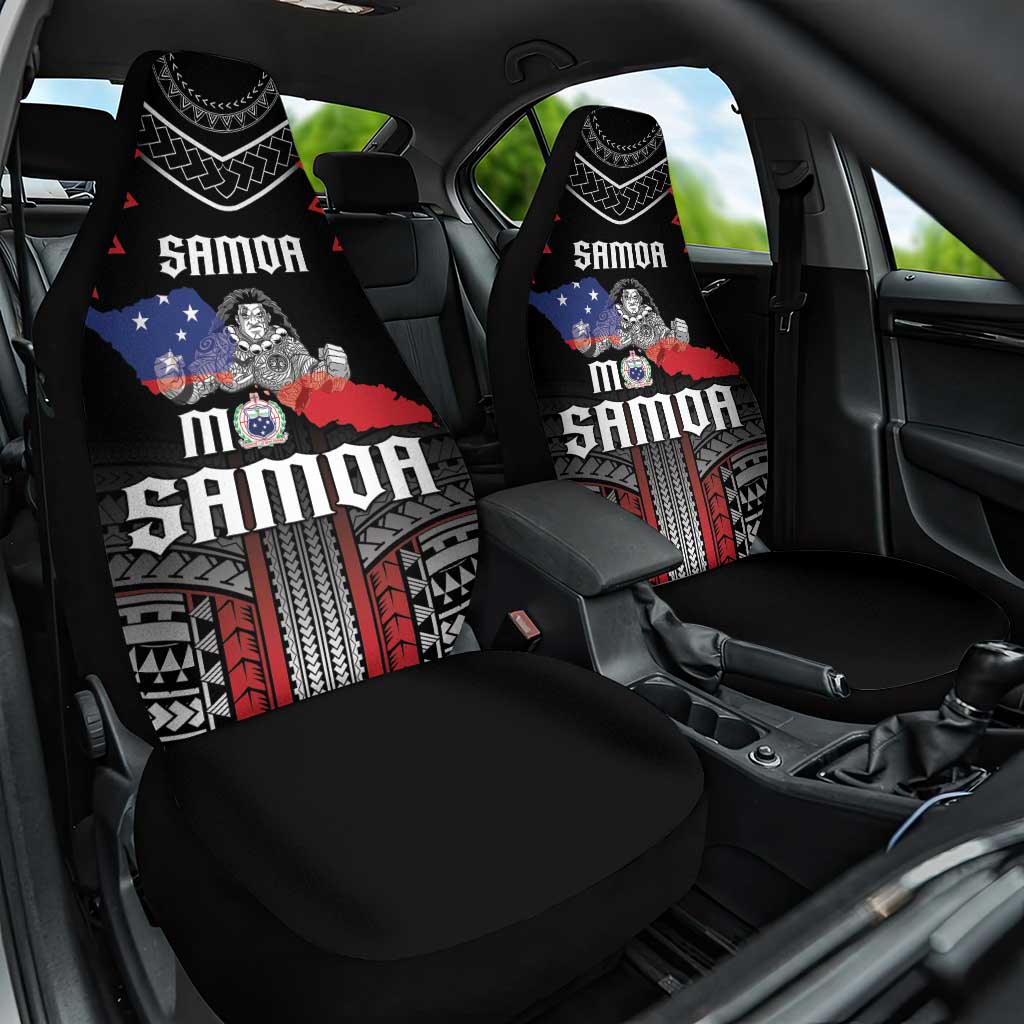 Samoa Black Saturday Car Seat Cover Samoan Warrior Tribal Pattern