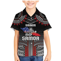 Personalised Samoa Black Saturday Family Matching Mermaid Dress and Hawaiian Shirt Samoan Warrior Tribal Pattern