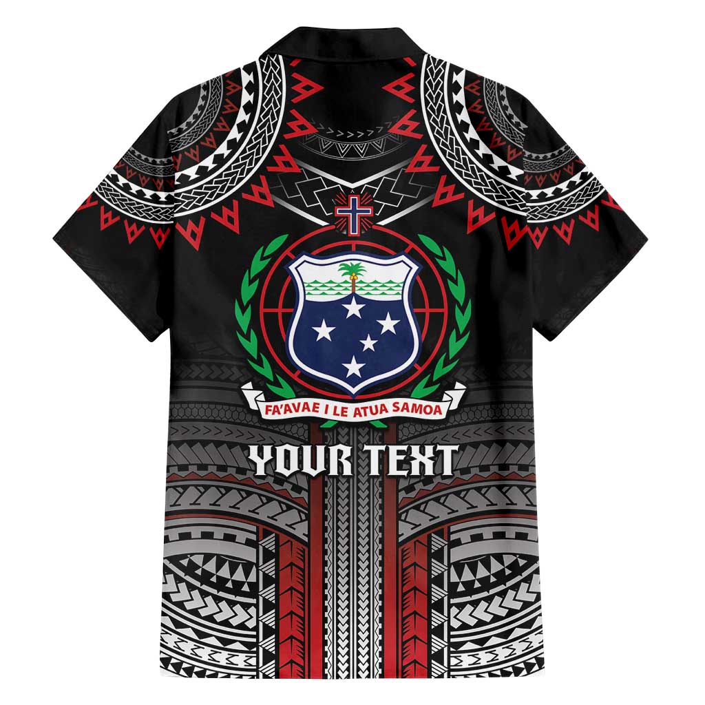 Personalised Samoa Black Saturday Family Matching Puletasi and Hawaiian Shirt Samoan Warrior Tribal Pattern