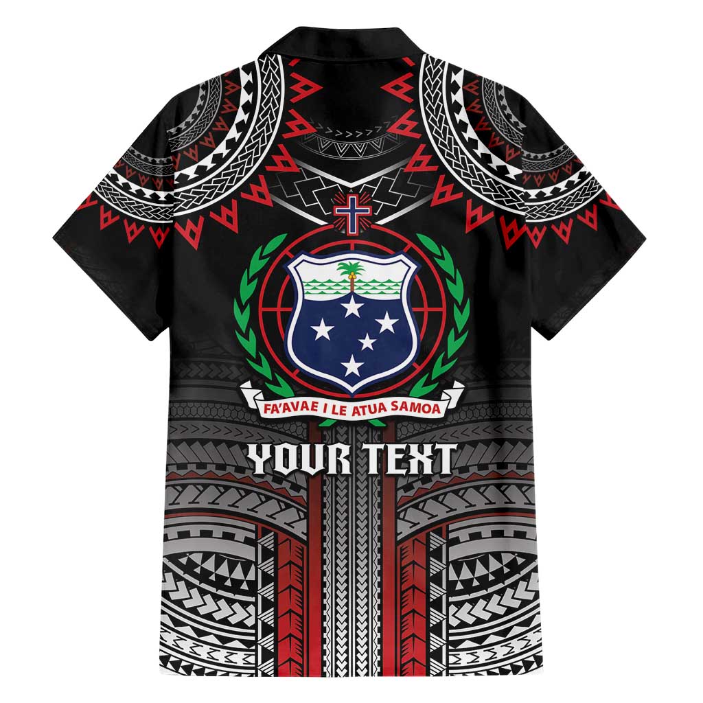 Personalised Samoa Black Saturday Family Matching Short Sleeve Bodycon Dress and Hawaiian Shirt Samoan Warrior Tribal Pattern