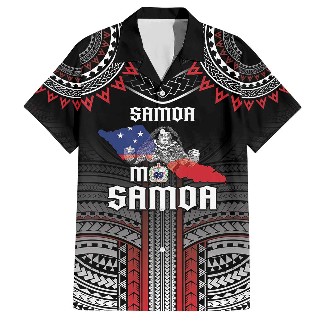 Personalised Samoa Black Saturday Hawaiian Shirt Samoan Warrior Tribal Pattern LT05 Black - Polynesian Pride