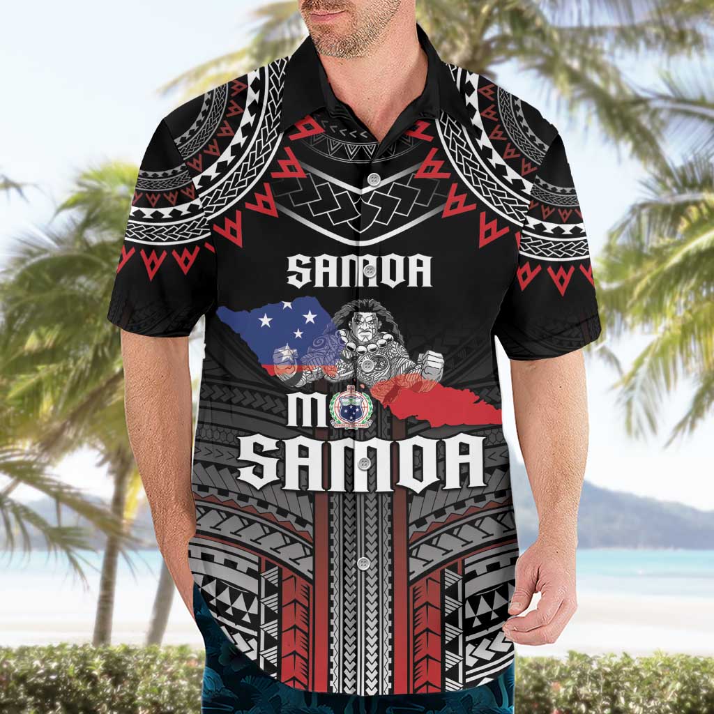 Personalised Samoa Black Saturday Hawaiian Shirt Samoan Warrior Tribal Pattern LT05 - Polynesian Pride