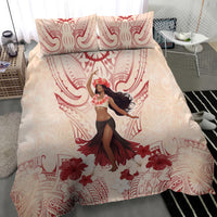 Tahiti Women's Day Bedding Set With Polynesian Pattern