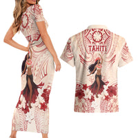 Tahiti Women's Day Couples Matching Short Sleeve Bodycon Dress and Hawaiian Shirt With Polynesian Pattern LT05 - Polynesian Pride