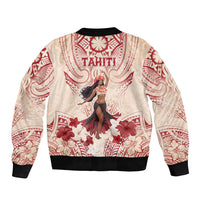 Tahiti Women's Day Sleeve Zip Bomber Jacket With Polynesian Pattern LT05 - Polynesian Pride