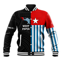 Personalised West Papua Baseball Jacket Polynesian Pattern With Coat Of Arms LT05 Unisex Blue - Polynesian Pride