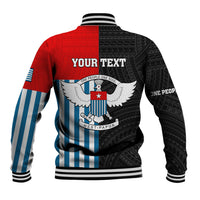 Personalised West Papua Baseball Jacket Polynesian Pattern With Coat Of Arms LT05 - Polynesian Pride