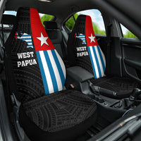 Personalised West Papua Car Seat Cover Polynesian Pattern With Coat Of Arms