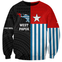 Personalised West Papua Sweatshirt Polynesian Pattern With Coat Of Arms LT05 Unisex Blue - Polynesian Pride
