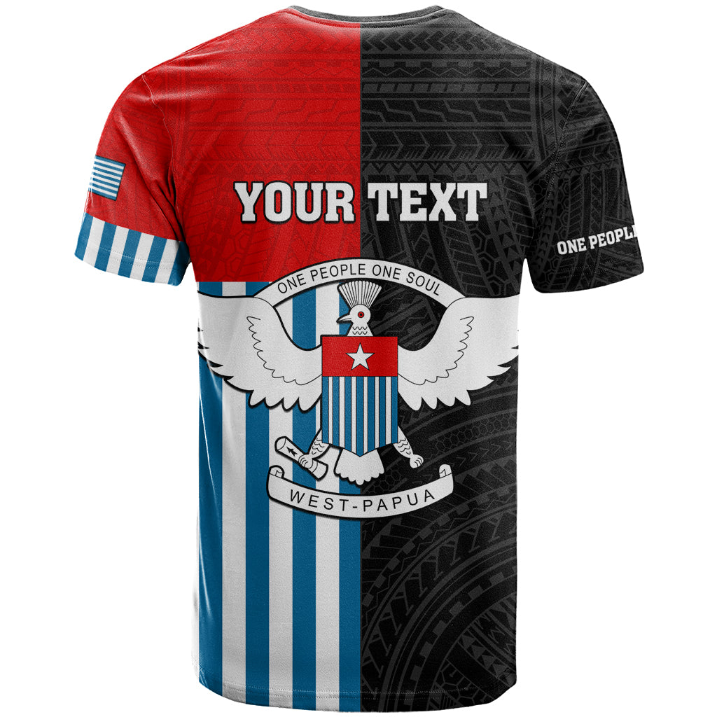 Personalised West Papua T Shirt Polynesian Pattern With Coat Of Arms LT05 - Polynesian Pride