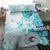 Samoa Siapo Pattern With Teal Hibiscus Bedding Set