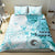 Samoa Siapo Pattern With Teal Hibiscus Bedding Set