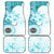 Samoa Siapo Pattern With Teal Hibiscus Car Mats