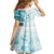 Samoa Siapo Pattern With Teal Hibiscus Family Matching Off Shoulder Maxi Dress and Hawaiian Shirt LT05 - Polynesian Pride