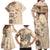 Samoa Siapo Pattern With Beige Hibiscus Family Matching Off Shoulder Maxi Dress and Hawaiian Shirt LT05 - Polynesian Pride