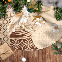 Samoa Siapo Pattern With Beige Hibiscus Tree Skirt LT05 - Polynesian Pride