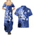 Samoa Siapo Pattern With Navy Hibiscus Couples Matching Summer Maxi Dress and Hawaiian Shirt LT05 - Polynesian Pride