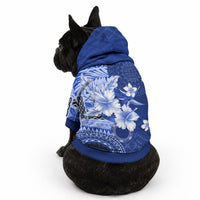 Samoa Siapo Pattern With Navy Hibiscus Pet Hoodie