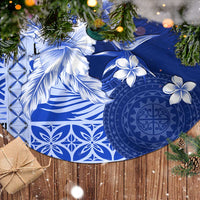 Samoa Siapo Pattern With Navy Hibiscus Tree Skirt LT05 - Polynesian Pride