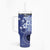 Samoa Siapo Pattern With Navy Hibiscus Tumbler With Handle