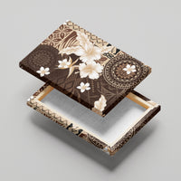 Samoa Siapo Pattern With Brown Hibiscus Canvas Wall Art LT05 - Polynesian Pride