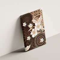 Samoa Siapo Pattern With Brown Hibiscus Canvas Wall Art LT05 - Polynesian Pride